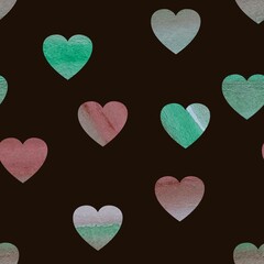 Seamless valentines pattern with hearts for postcard and gifts and cards 