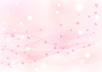 桜吹雪背景　桜のフレーム