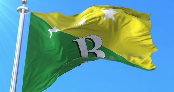Bocas del Toro Province Flag, Panama. Loop
