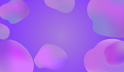 Abstract background in trendy purple shimmering colors with fluid bubble spots. Background with text field, template for banner, signage, cover, web, flyers, invitations. Vector graphics
