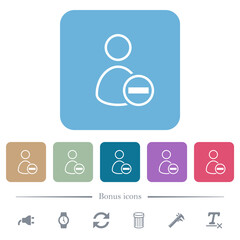 Remove user flat icons on color rounded square backgrounds