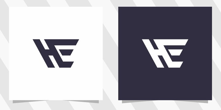 letter he logo with minimal design