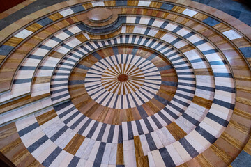 Floor of a libriary in prishtina kosovo. It is a stone floor that reminds a mosaic.