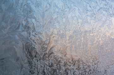 Frosty patterns on the window