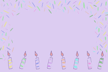 Festive background - chalked candles and confetti.