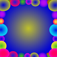 postcard colorful bubbles cheerful mood