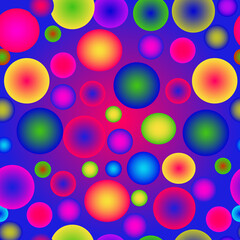 Print multicolored balls on a gradient background