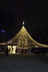 christmas tree at night