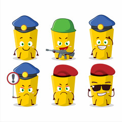 A dedicated Police officer of yellow chalk mascot design style