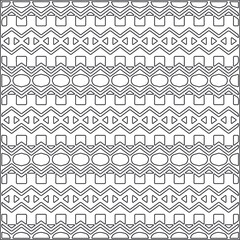  Vector ethnic pattern with symmetrical elements . Repeating geometric tiles from striped elements.Monochrome texture.Black and white pattern for wallpapers and backgrounds.