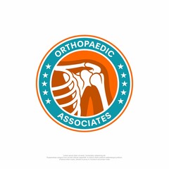 Orthopaedic associates logo with bones as the main image