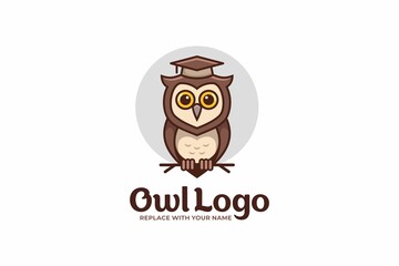 Owl logo is wearing graduation hat