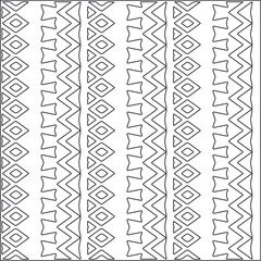  Vector ethnic pattern with symmetrical elements . Repeating geometric tiles from striped elements.Monochrome texture.Black and white pattern for wallpapers and backgrounds.