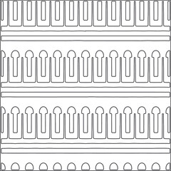  Vector ethnic pattern with symmetrical elements . Repeating geometric tiles from striped elements.Monochrome texture.Black and white pattern for wallpapers and backgrounds.