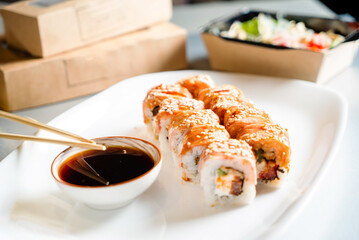 sushi set in the cafe