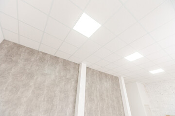Acoustic ceiling with lighting and light channel window, Acoustic ceiling board texture Sound-proof...