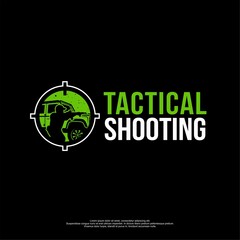 Tactical Shooting logo with vehicles and battlefields