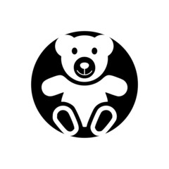 Simple teddy icon isolated on white background 