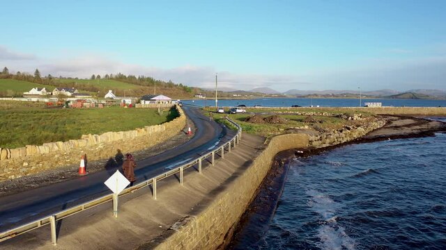 Coastal road next to the Atlantic in Mountcharles in County Donegal - Ireland.