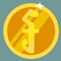 Riel Gold Coin. Vector illustration