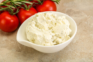 Soft cream cheese with herbs