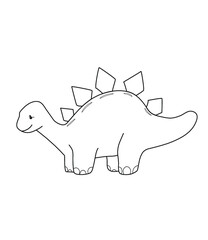 Dinosaur stegosaurus for kids simple coloring pages.  baby dinosaur