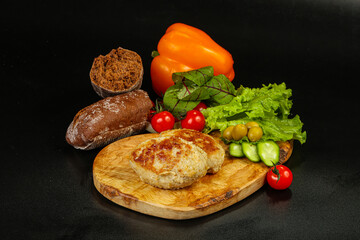 Homemade roasted cutlet minced meat