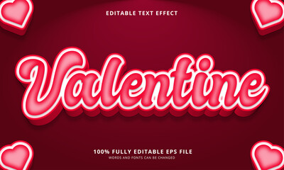 Valentine text style editable text effect