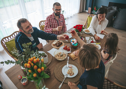 Candid Family Celebrating Easter