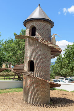 Goat on the goat tower at Fairview near Paarl