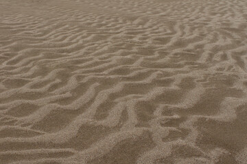 Aerial view of sand dunes on an empty beach during the day