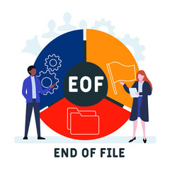 EOF - End Of File acronym. business concept background.  vector illustration concept with keywords and icons. lettering illustration with icons for web banner, flyer, landing pag
