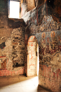 Sumela Virgin Mary Monastery details from frescos.
