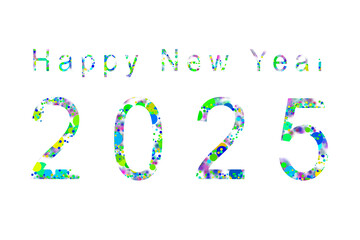 Happy New Year Wishes 2025 in different Colours  in German and English Language.