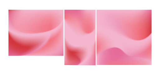 Set of pink gradient mesh backgrounds - horizontal, vertical, square. Vector.