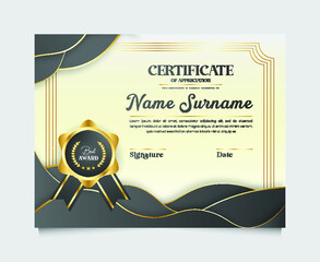 Modern certificate of achievement design template