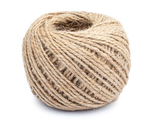 craft rope roll isolated on white background