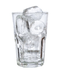 glass with ice and water isolated on white background clipping path