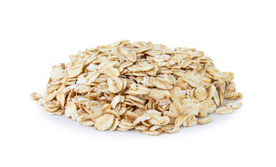 oat flakes isolated on white background