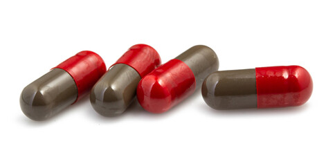 Capsule drug isolated on white background