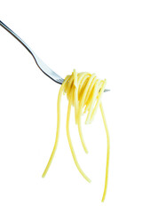 Spaghetti isolated on white background clipping path