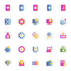 Gradient color icons for gambling.