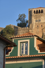 Medieval Leiria Castle built on top of a hill in Leiria, Portugal