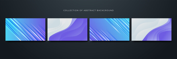 Collection of Stripes wave blue purple abstract colorful design background