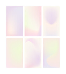 Set of vertical pastel gradient vector backgrounds.