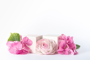 Fototapeta premium pink rose and gift box