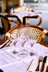 glass on a table - french restaurant - 478758903