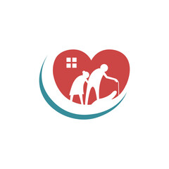 Elderly senior care logo