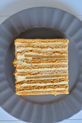Piece of Honey Cake on a plate