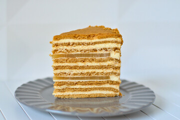 Piece of Honey Cake on a plate